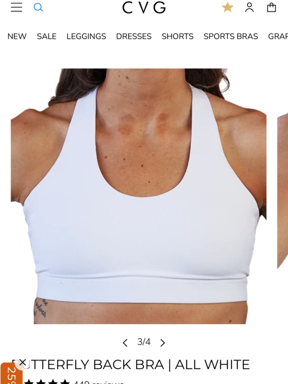 Constantly Varied Gear Butterfly Back Bra - White size S